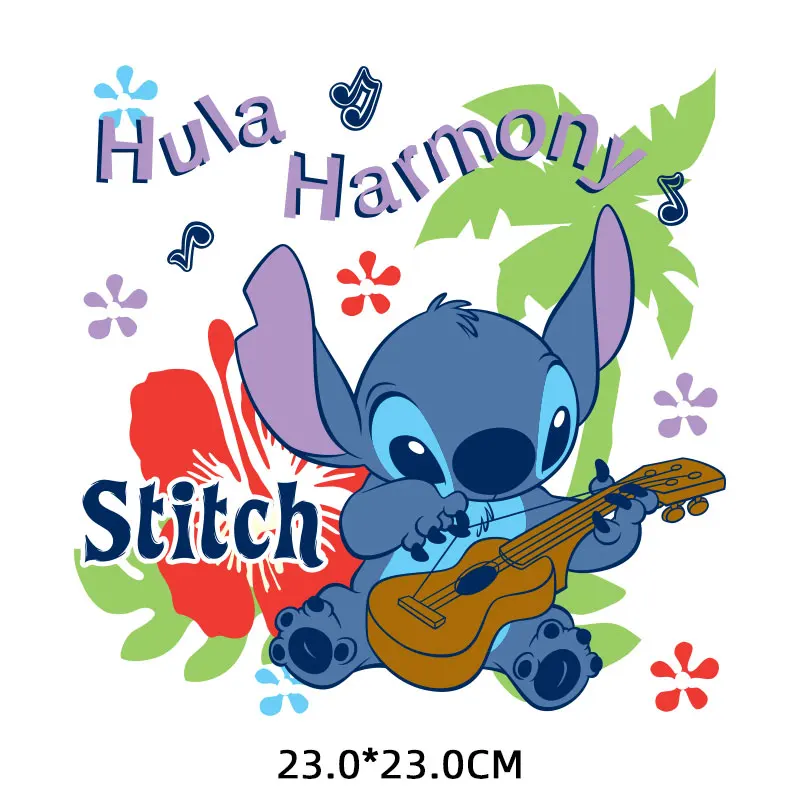 Pegatinas de dibujos animados Lilo Stitch, apliques de transferencia  térmica para ropa
