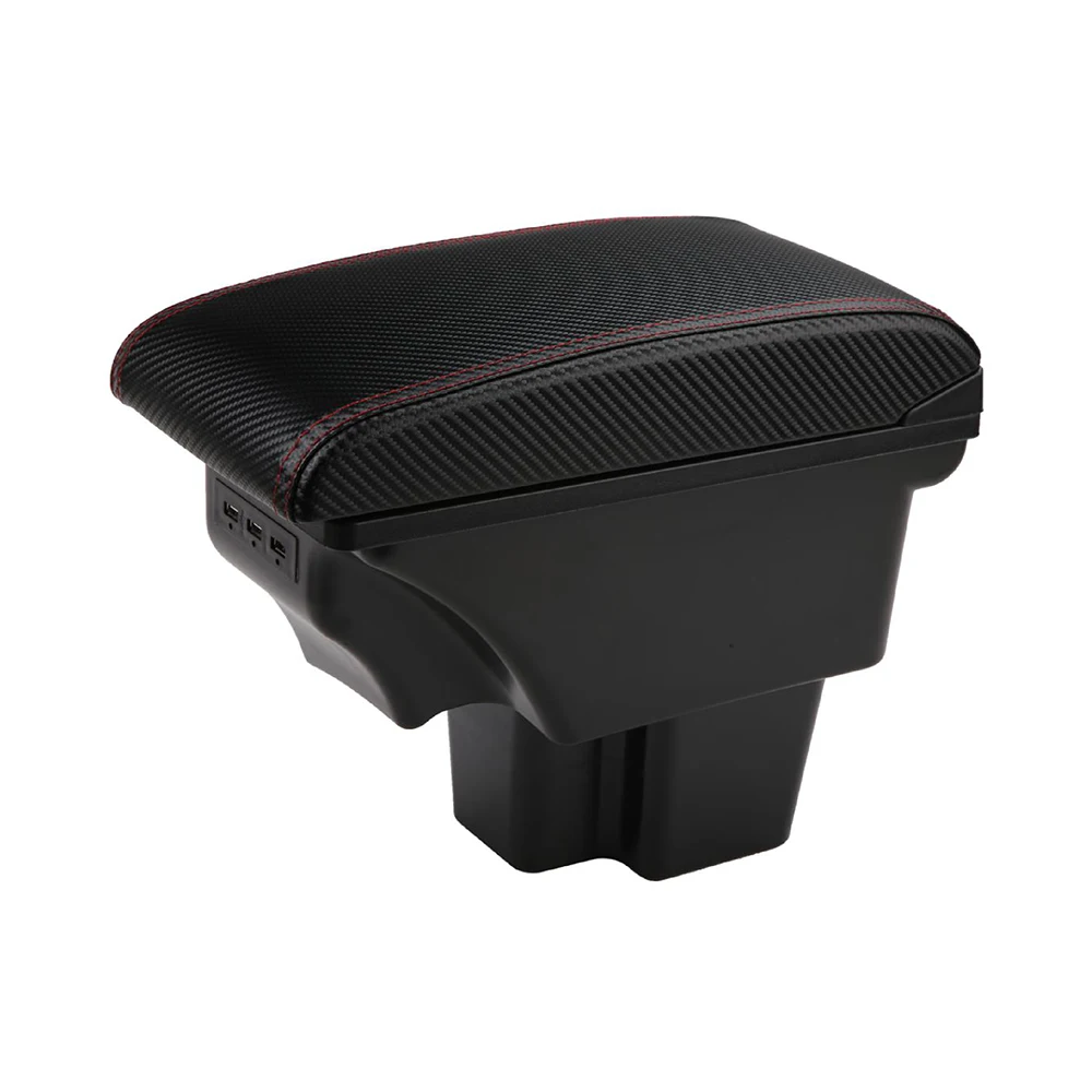 Car Armrest Box Rotatable Center Centre Console Storage With Ashtray Cup holder Retractable USB