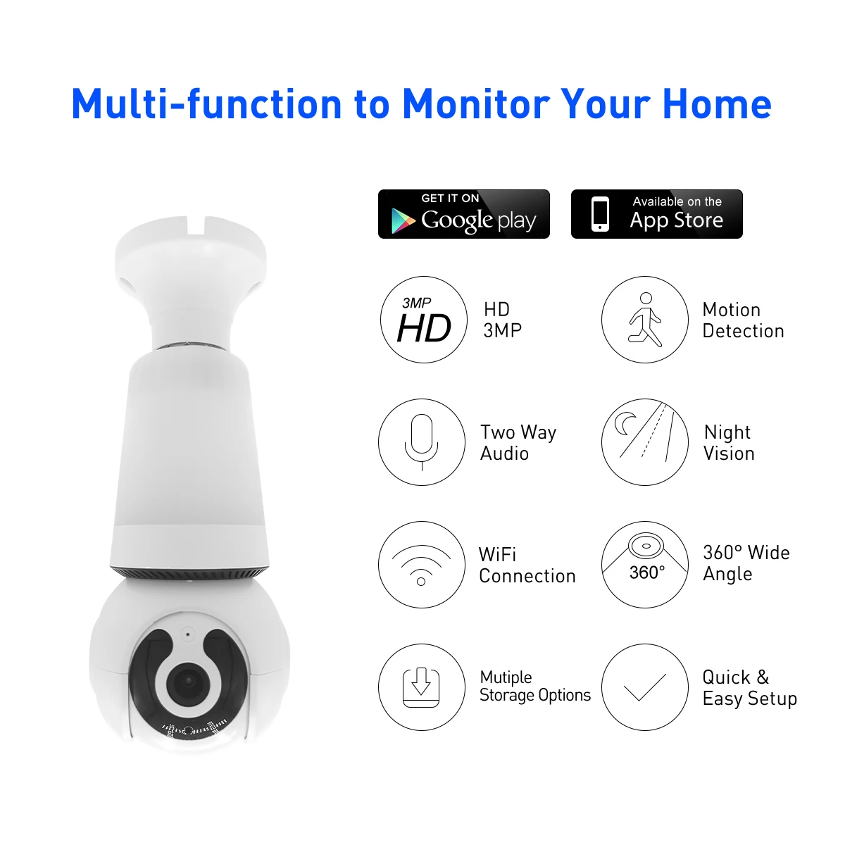 product v380 rvq26 3mp wifi bulb camera indoor security camera cctv night vision storage motion detection tf card cloud data-62