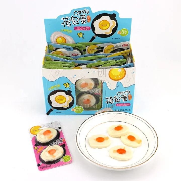 Mini Fried Eggs Shape Fruit Flavor Soft Gummy Candy