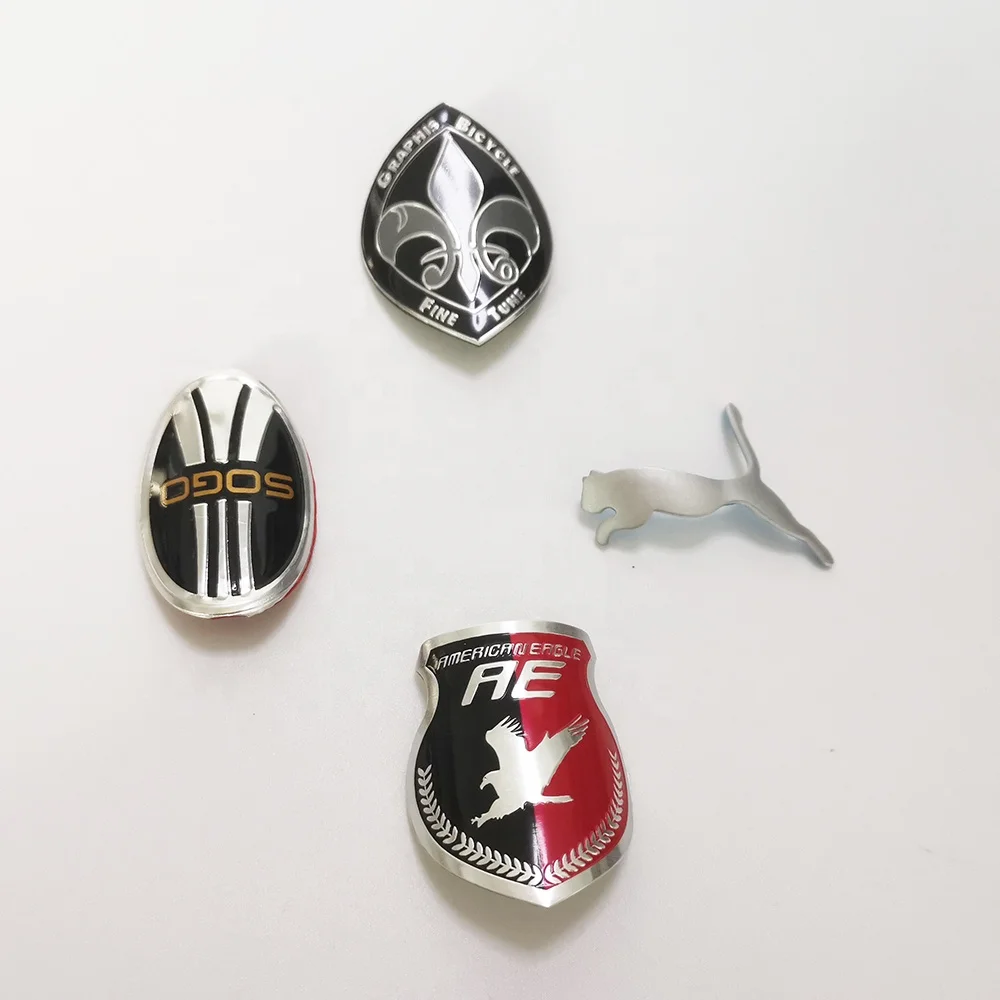 Custom Silk Screen Full Color Printing Logo Bike Nameplate Customized  Bending Bicycle Brand Metal Aluminum Label Sticker