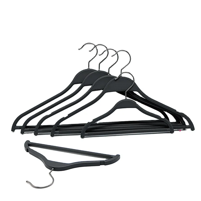 Hot Selling Non-slip Black Zara Shoes Skirt Pant Hangers with Clip Suit Coat Pants Hangers Plastic Zara Hanger for Clothes