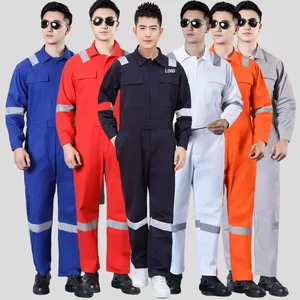 Pure Cotton High Quality Garage Protective Industrial Custom logo Technicians Mechanic Uniform Men Safety Work Wear Overall