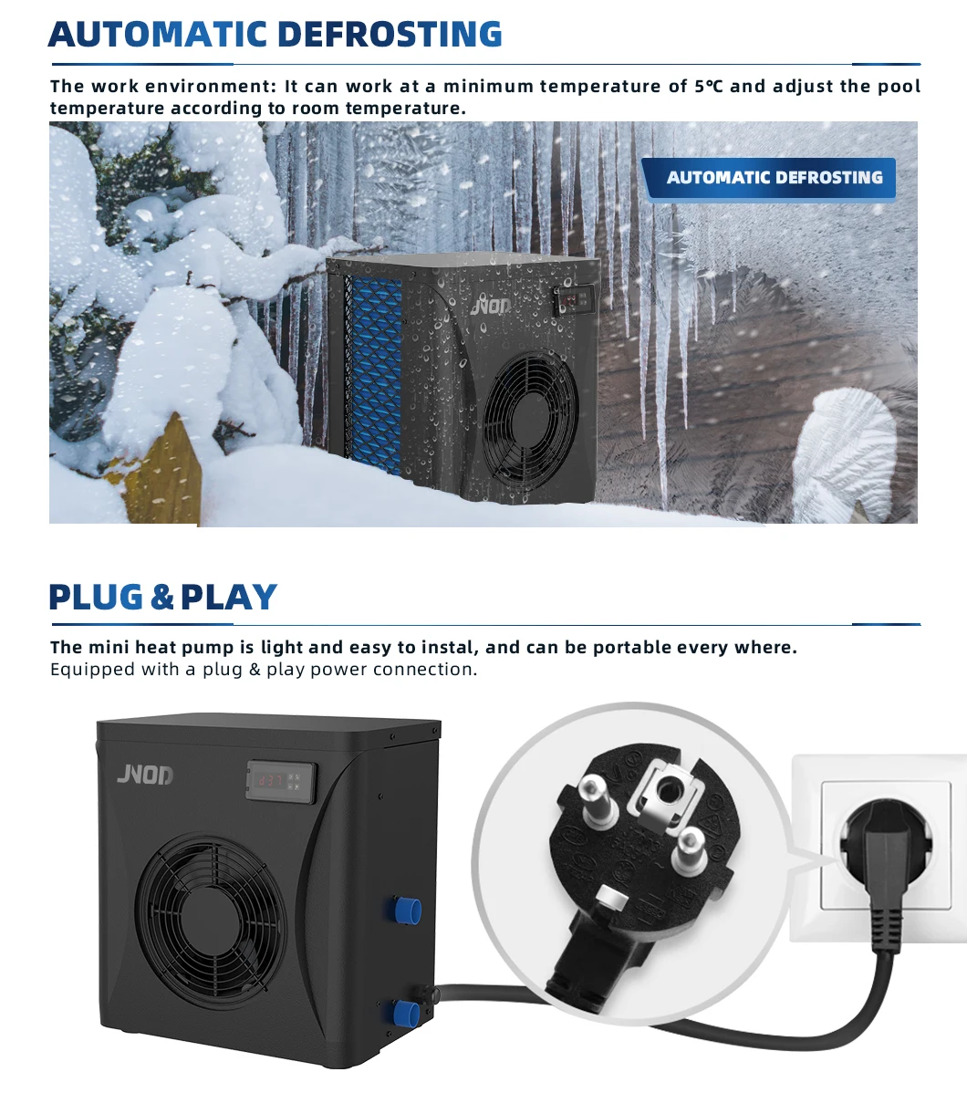 Portable R32 Mini Swimming Pool Heat Pump Hot Water Heaters For