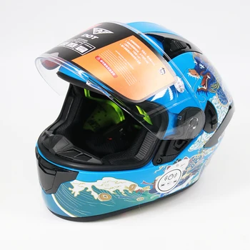 DOT Approved Fully Removable Interior Modular Helmet Blue tooth Full Face Helmet with dual visor
