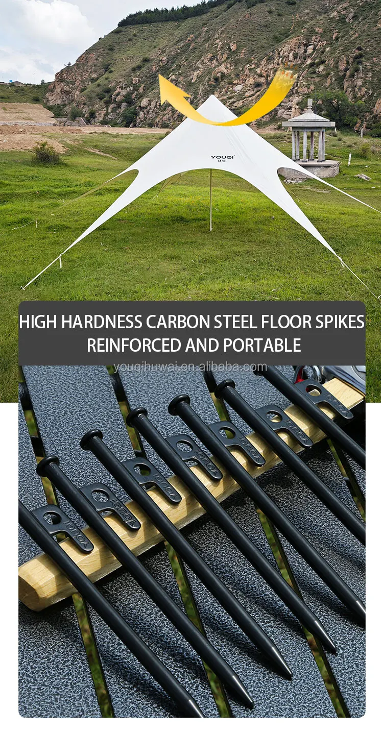 Factory Custom Direct Sales Large 6*6 Star Tent  Glamping Beach Canopy Multi-person Party Fly Sheet  Spider Canopy Tent