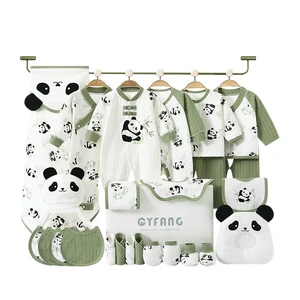 Autumn Baby Item Baby Clothes Cute Panda Cartoon Print Gift Box Set New Born Baby Gift Set