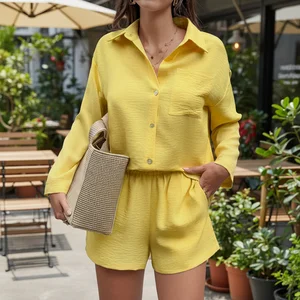 Clothing Manufacturer New Women's Clothing Light Mature Vacation Leisure Loose Shirt Shorts Ladies Set Leisure Women's Clothing