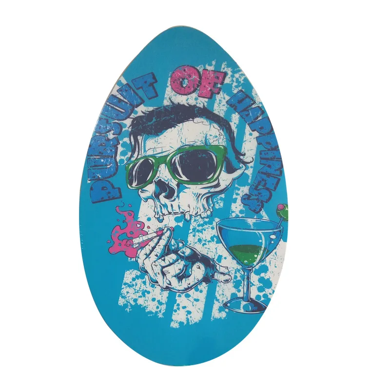 Skimboards With Colored Eva Grip Pad And High Gloss Clear Coat Wooden