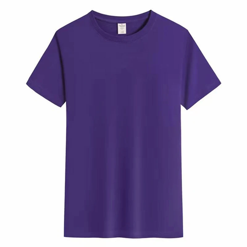 Oem Custom logo Summer Loose Cotton T-Shirt Round Neck Advertising Work Clothes Solid Color Short Sleeve Men T Shirt