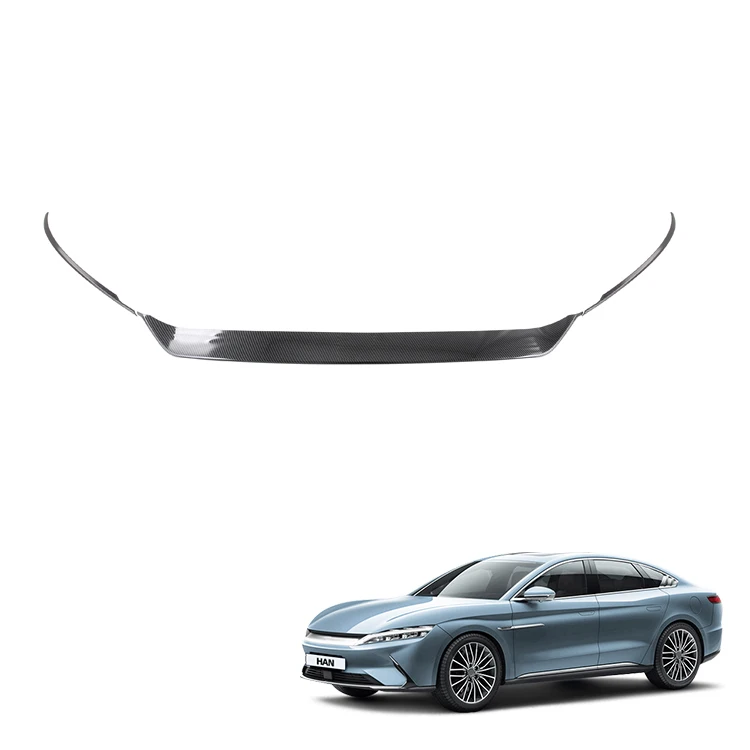 Front Grille Trim for BYD Han Accessories ABS Carbon Fiber Pattern Front Bumper Fence Decoration Modification Interior Accessory