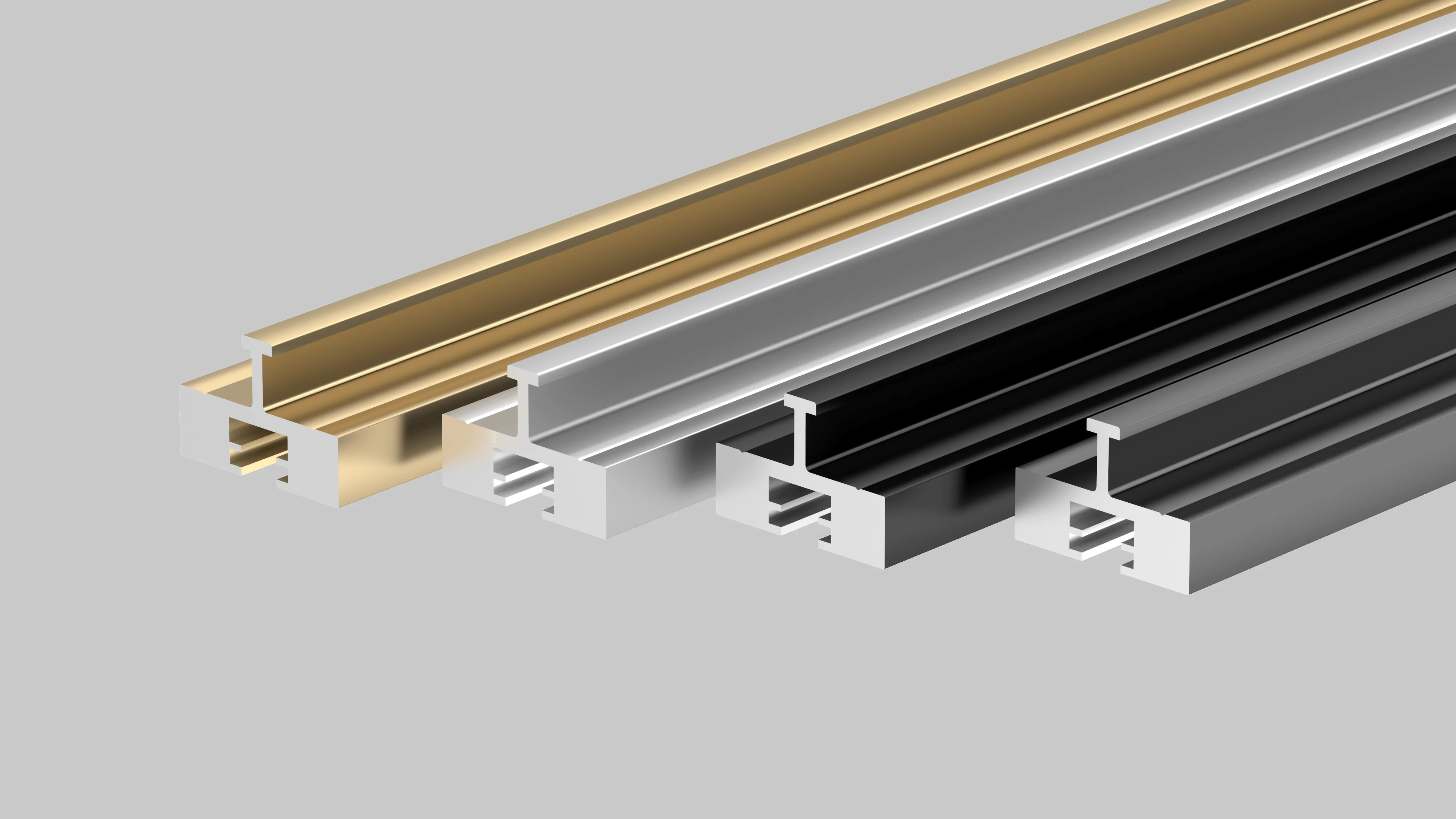 Black Anodized Aluminum Extrusion Profiles for Sliding Doors 6000 ...