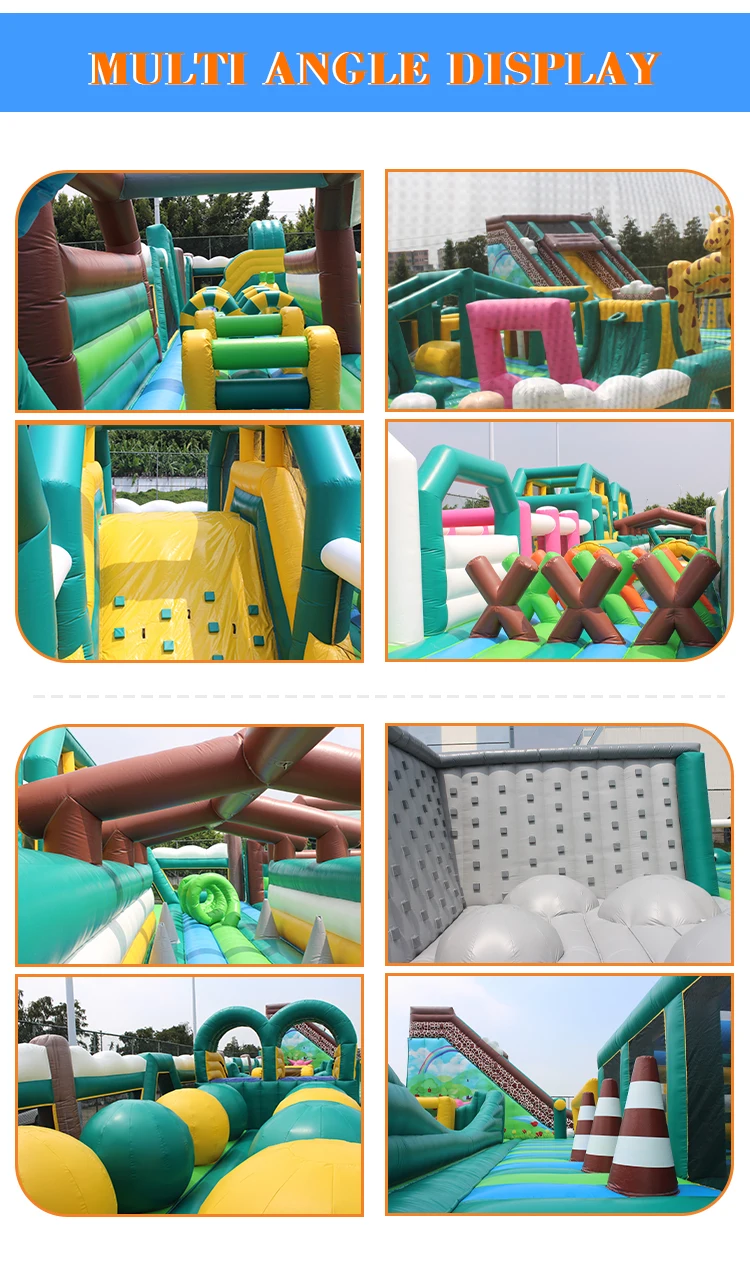 CH Custom Commercial Outdoor Inflatable Playground Jump Castle for Kids Obstacle Inflatable Amusement Park Trampoline Park factory