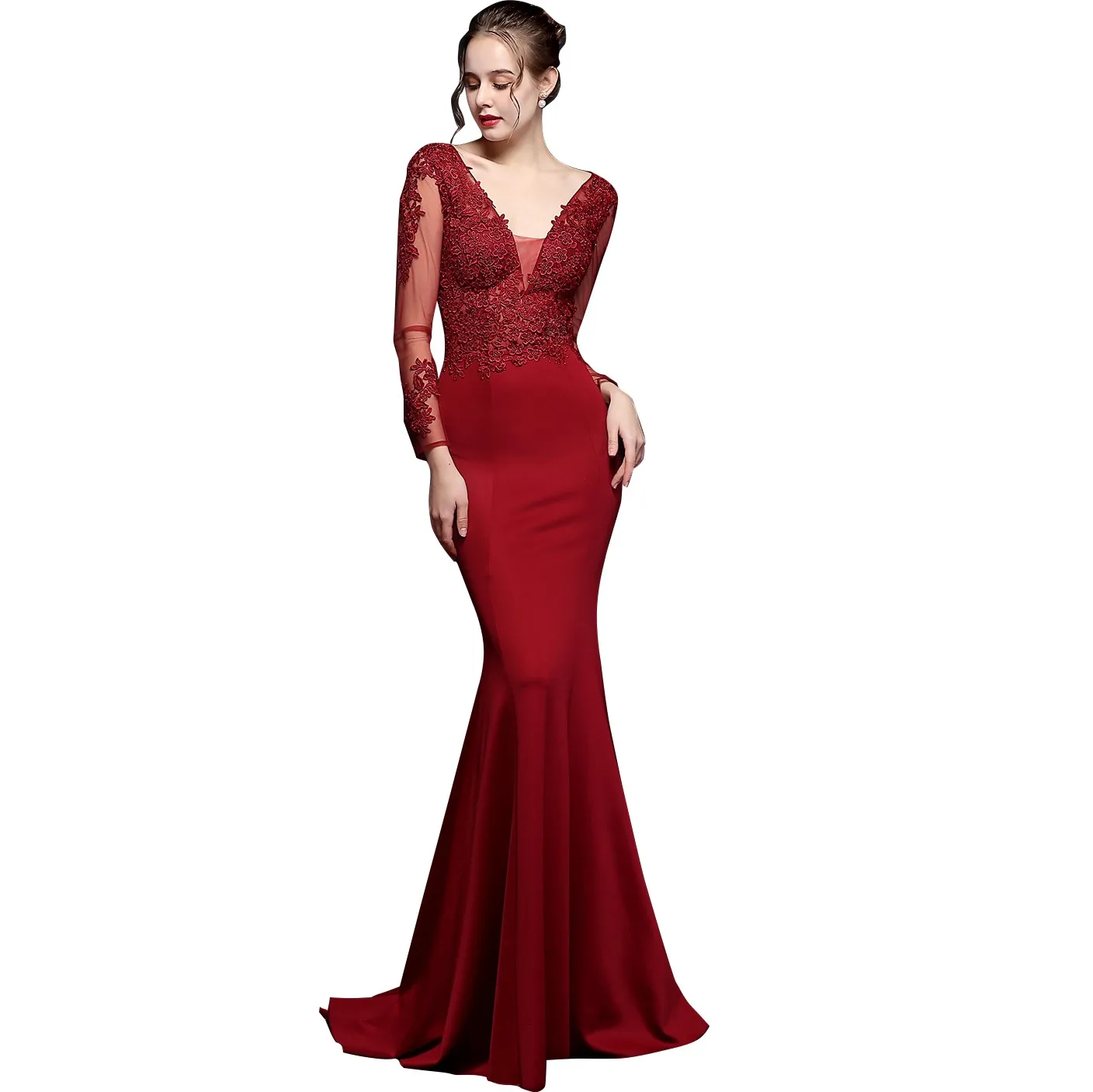 open lace back dress Luxury Rose Pink One Shoulder Mermaid Evening Dresses for Women Wedding Party High Slit Long Prom Formal Gowns Gray / 8 main image 0
