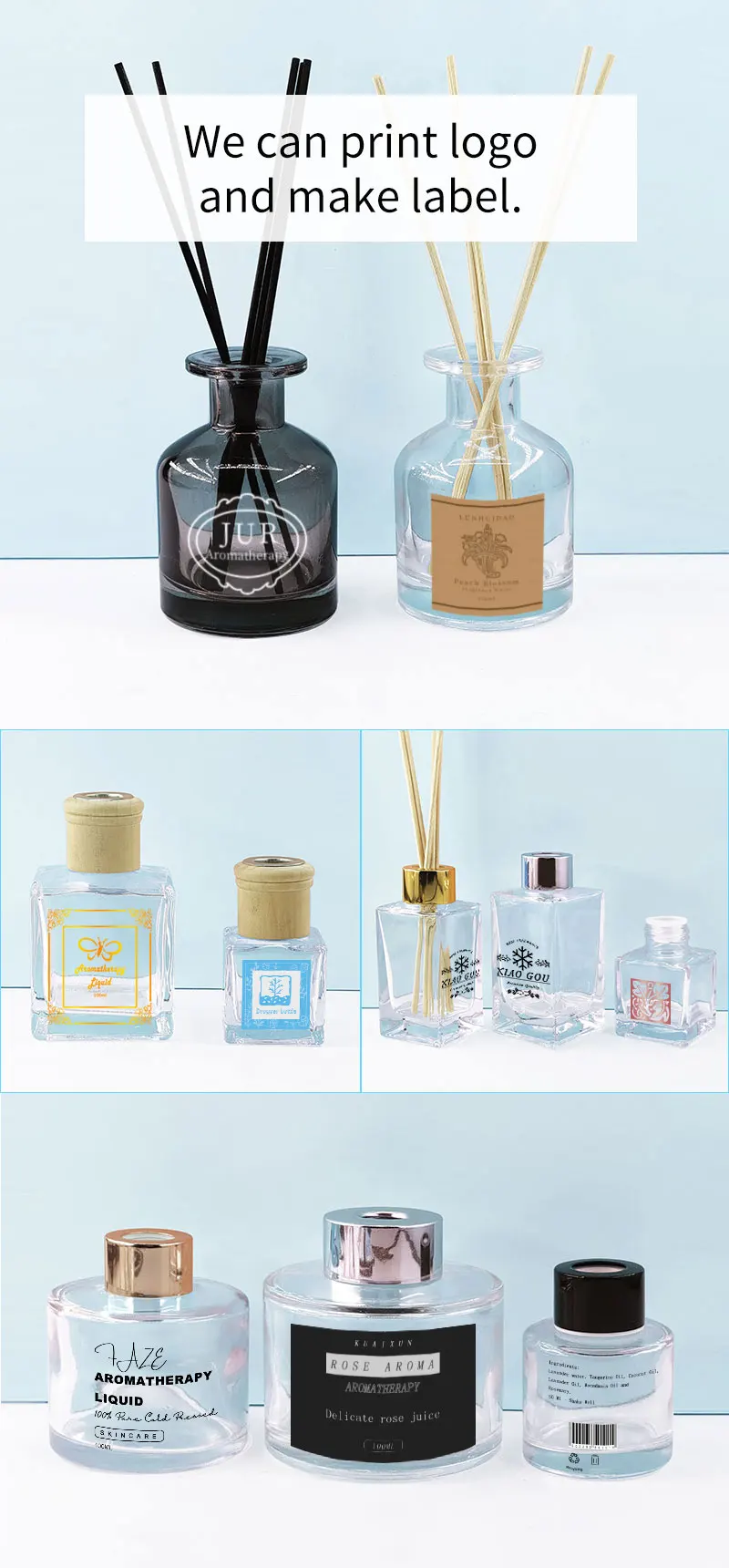 amber empty glass reed diffuser bottle luxury packaging-6