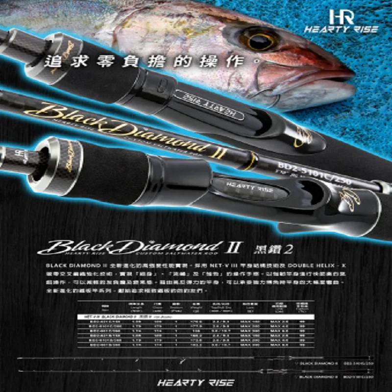Hearty Rise Black Diamond2 Light Jigging Fishing Rod Surf Cheap River Mini Spinning Carbon Fiber