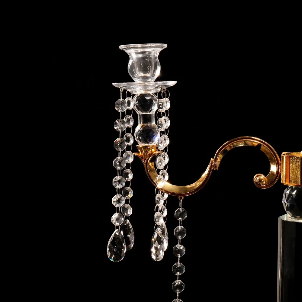 MH-Z117 13 рук, золотая отделка, металлические ручки, кристалл, Свадебный канделябр