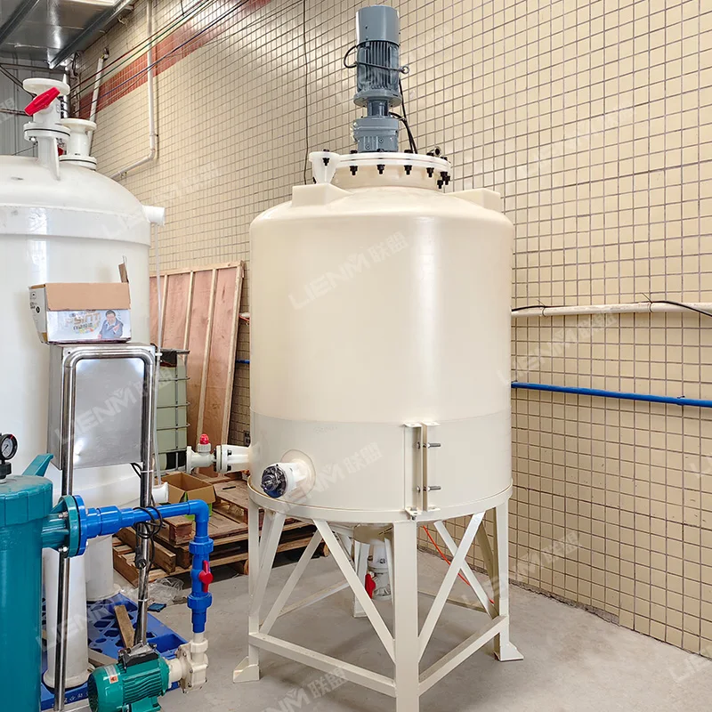 LIENM HDPE Plastic Mixing Tank Alcohol Corrosive Liquids Chemical Acid Mixing Tank 1000L Toilet Cleaner Making Machine