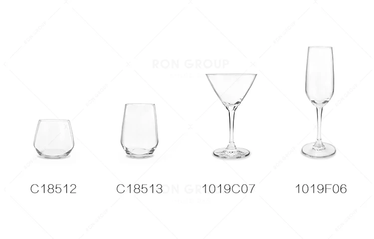Nice square stemless wine glassware wholesale restaurant 370ml glass tea cups