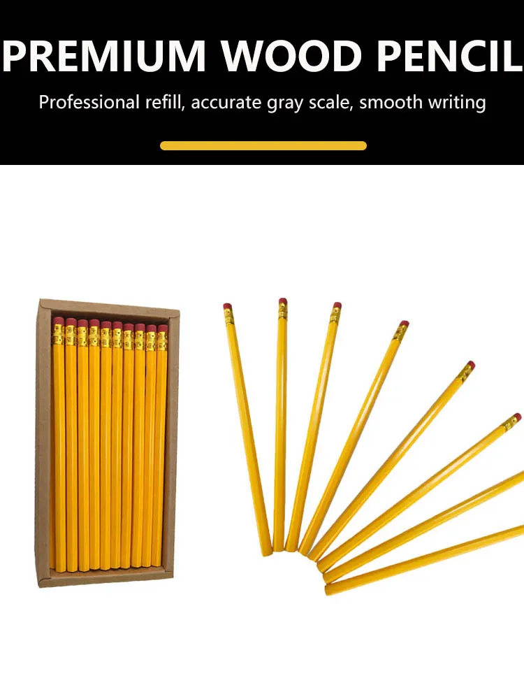 Daubigny 7.5 Inches Long Red Eraser Hb Wooden Pencil With Standard