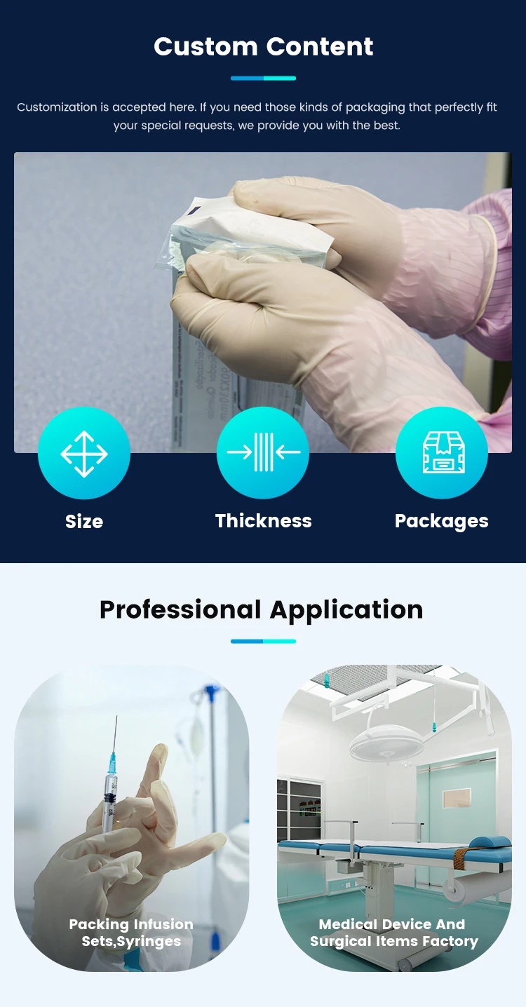 Manufacturer Pp Material Packaging Soft And Paper Transparent Pe Plastic Film For Medical Blister