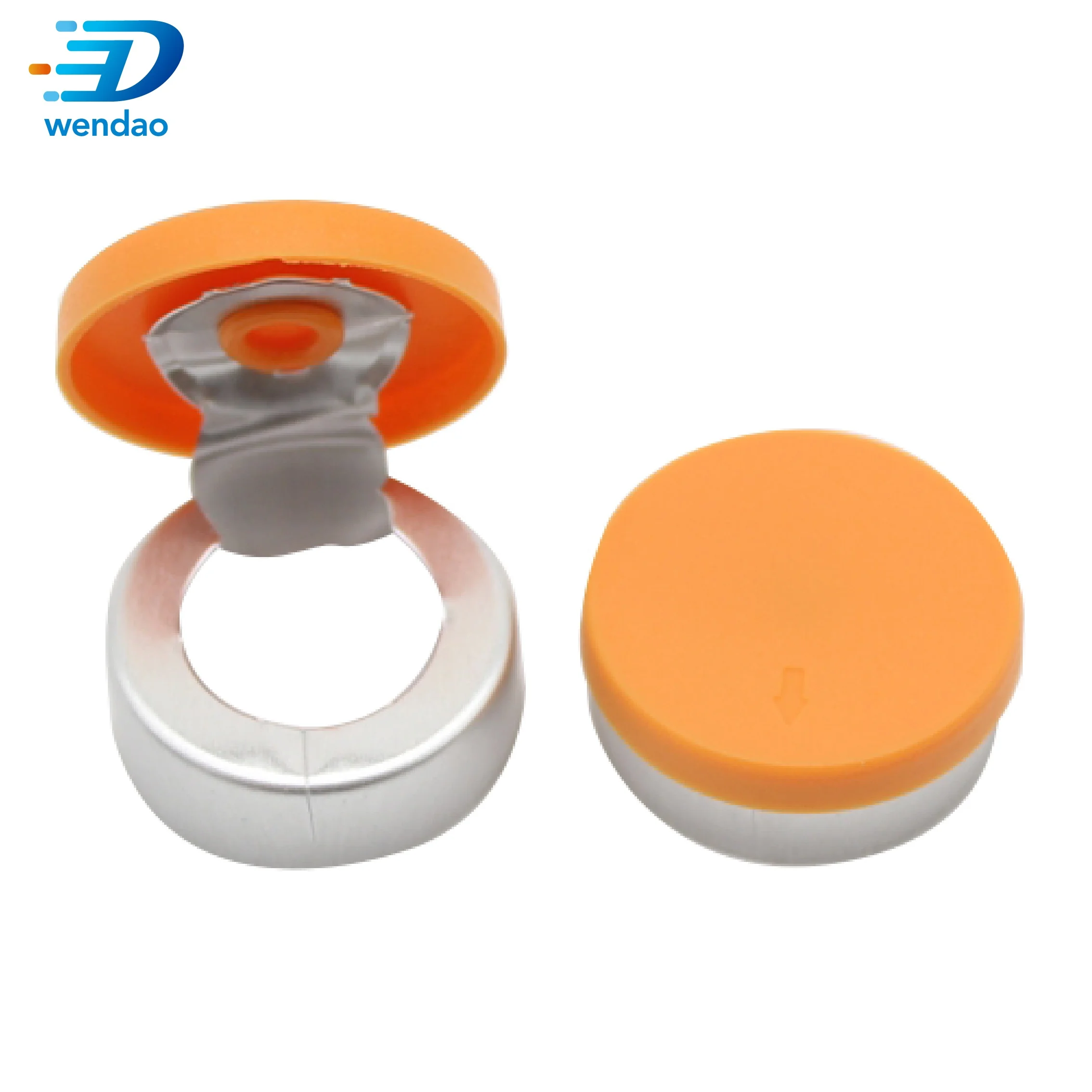 20mm Medication Multi Color Crimp Top Bottle Caps Flip Top Aluminum Plastic Covers with Embossed Letters