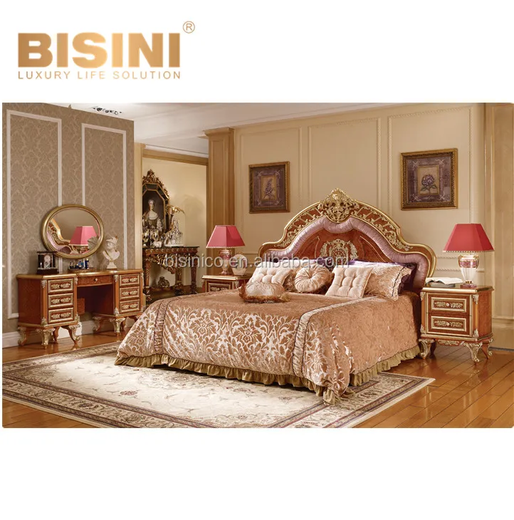 Luxury Palace Furniture Solid Wood Caving Bedroom Furniture Set Wood Veneer Ornated Gilt Wooden King Size Bed With Night Stand Buy Royal Furniture Golden Bedroom Sets Bedroom Furniture Classy Wooden Bed Luxury Italy Style