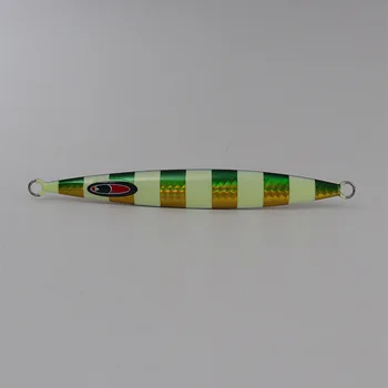 Cheery Luminous Striped Iron Plate Bottom Fishing Lure Bass Deep Sea Metal Hard Bait Wholesale – Metal Jig – view 5