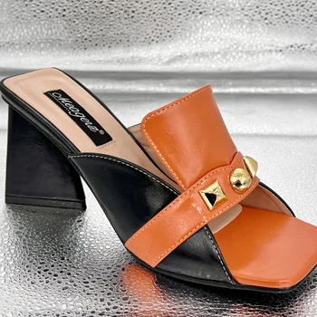Custom Wholesale New Design Elegant Summer Square-Headed Platform Pumps Sexy Ankle Strange Style Heels