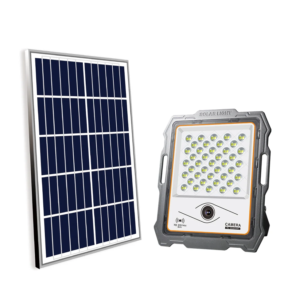 16G Smart Outdoor IP67 automatic solar powered Phone  remote control Security garden CCTV solar led flood light camera