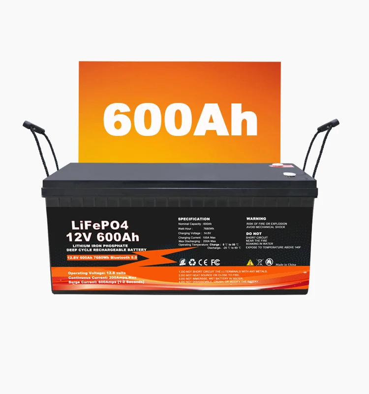Akumulační baterie 12 V 24 V 48 V 100 Ah 200 Ah 300 Ah 400 Ah 600 Ah BT IP65 Voděodolné s BMS LiFePO4 baterie