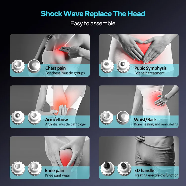 Factory Direct Portable SWT Physio Shockwave Therapy Device Aluminum Case Compact Design for Muscle Bone Healing Sports Injury