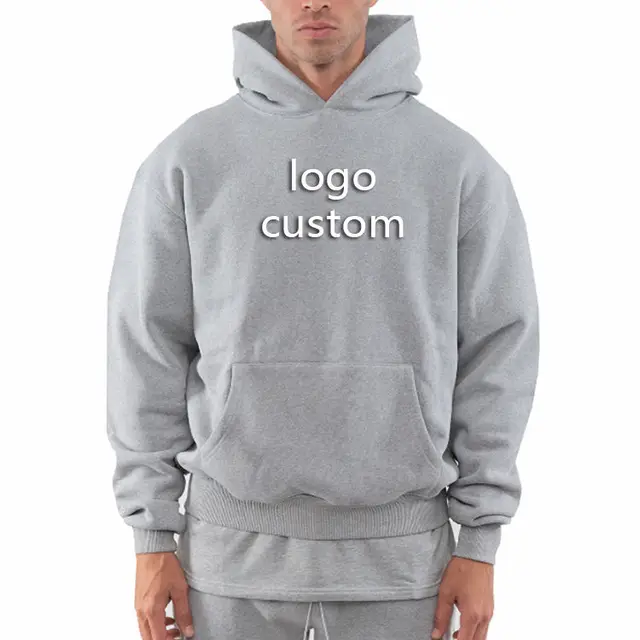 OEM 100% Cotton Unisex Hoodies Heavyweight Puff Printing Oversized Pullover Custom Streetwear Graphic for Men Winter Woven