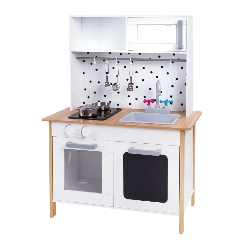 white wooden kitchen toy