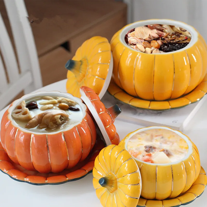 Beurrier En Céramique Forme Citrouille Avec Couvercle - 18x10 Cm - Cadeau Automne, Halloween, Thanksgiving - 5