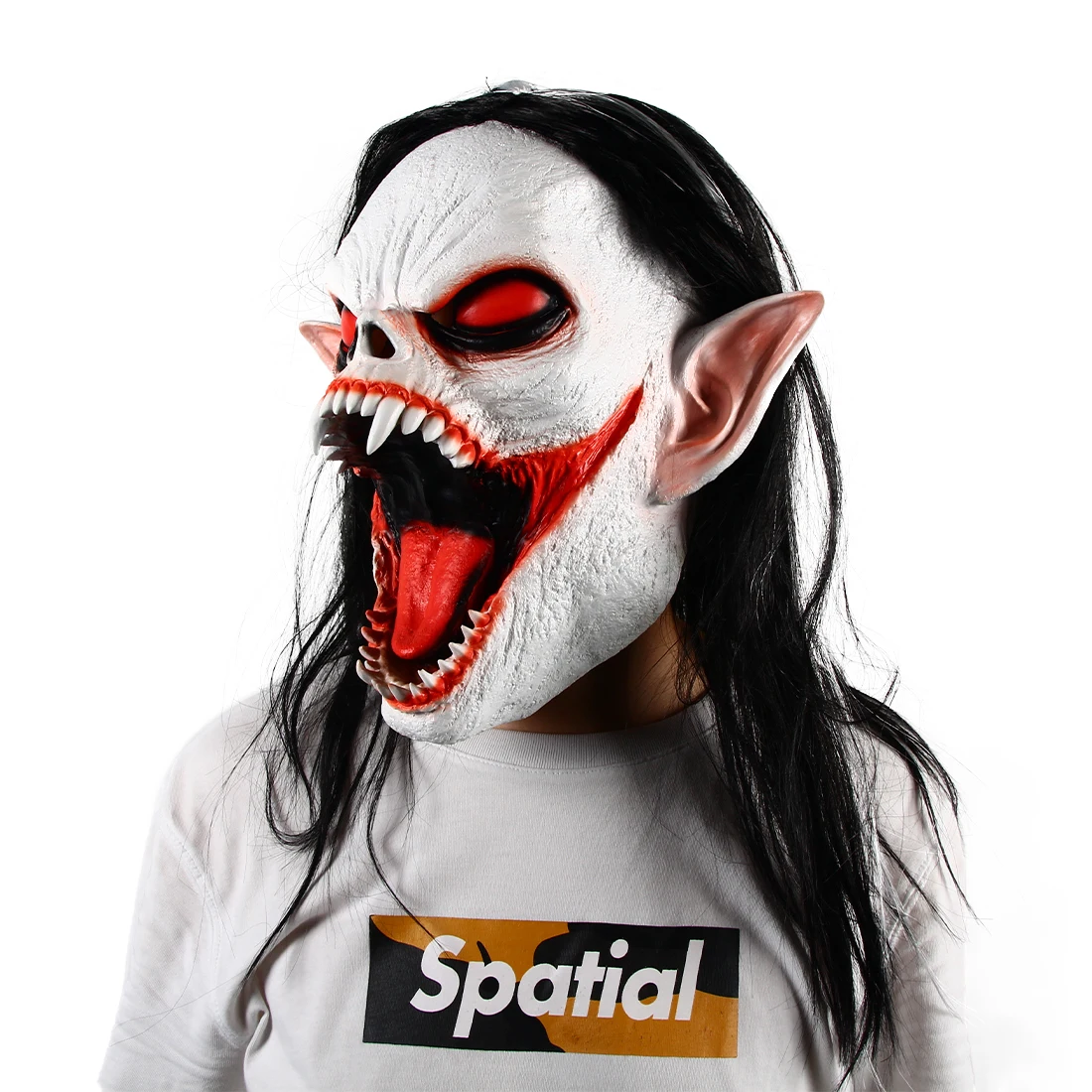 Vampire Latex Mask Halloween Christmas Horror Party Cosplay Costume Bloody Terror Headgear Masquerade Headgear for Girls