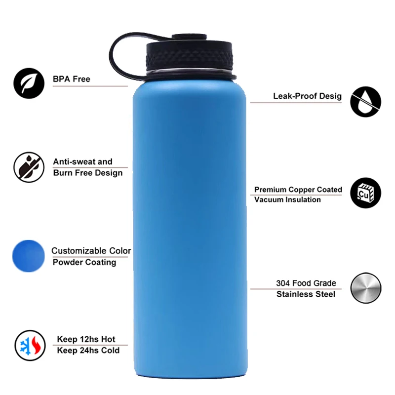 Gallon Jugs For Drinking Water For Gym Hiking Beach Large Water Flask With Strap 3 Lids Vacuum