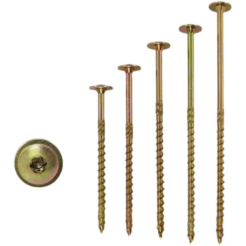 Flat Pan Flange Head Wafer Round Head Yellow Zinc Torx Wooden Carpentry Structural Timber Screws Construction Roof Truss Screws