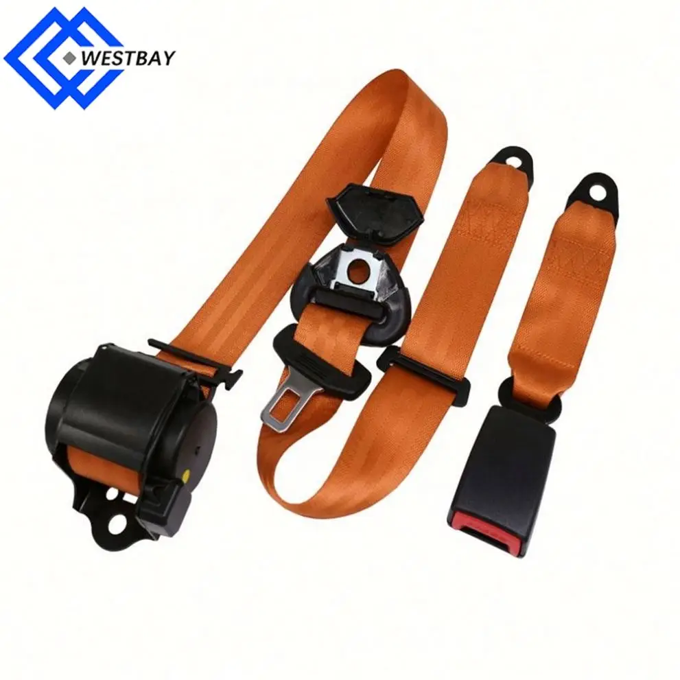 Genuine Universal Safety Belt Red Webbing Car Seat Belt New Design Retractable Seat Belt
