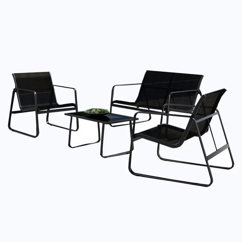 havana sling 4 piece black lounge set