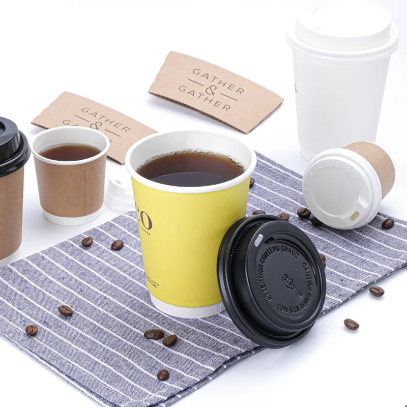 Tin Can Lid Paper Cup Coffee Cups Double Wall Disposable Corrugated ...