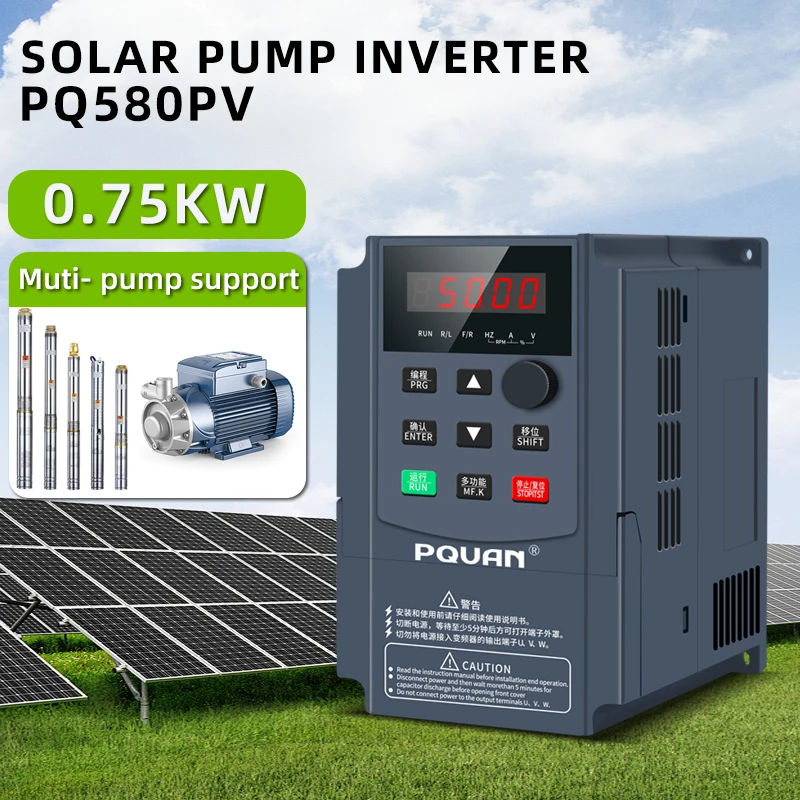 3 Phase Solar Pump VFD 380V 0.75-4kW Vector Control for Submersible Pump