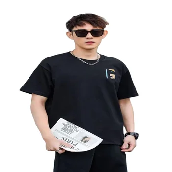 Factory direct sales white black short sleeve summer men's tops clothing high quality casual streetwear back printing tshirt men