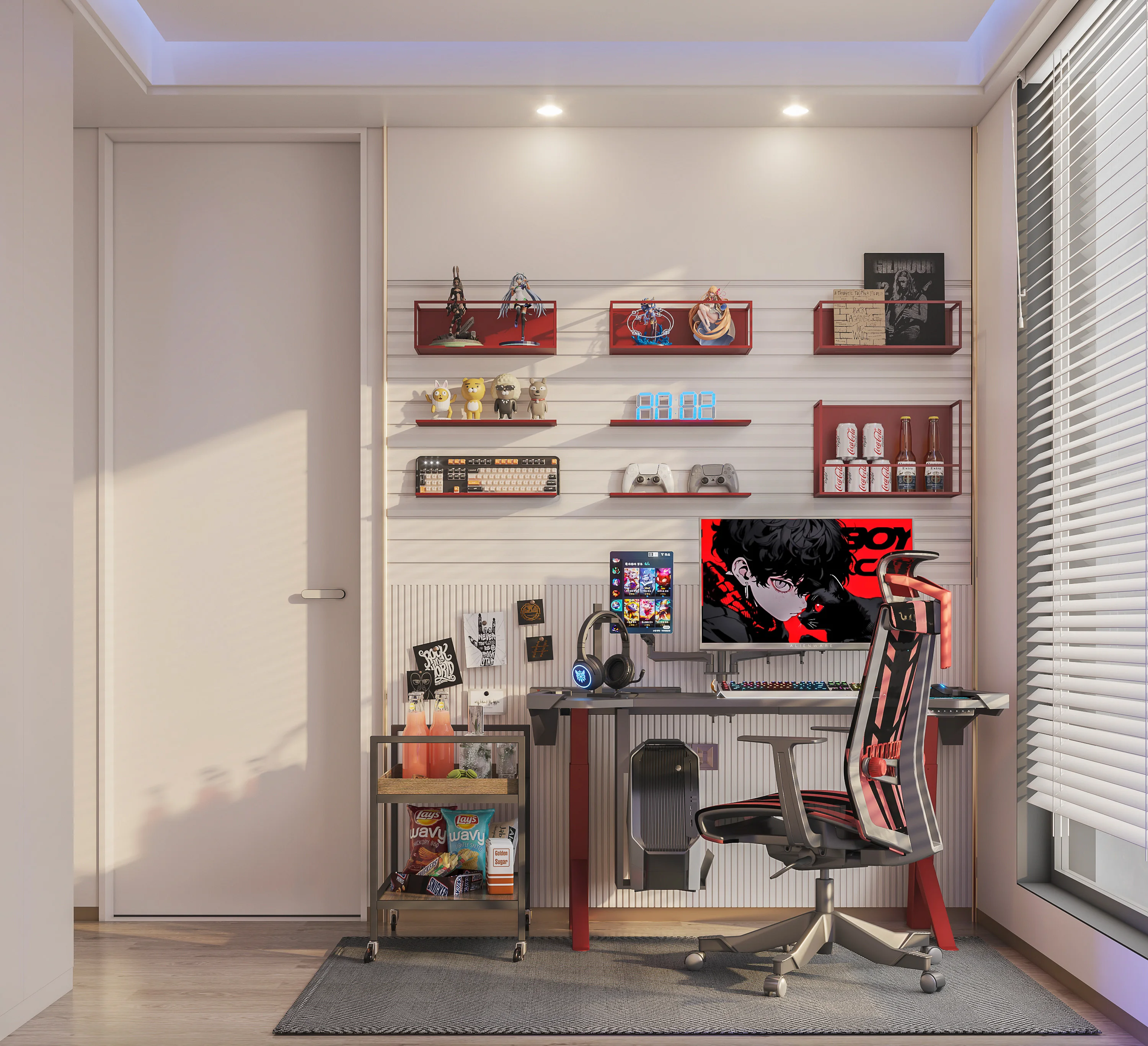 Contemporary Wall Mounted Storage Shelves Multi Purpose Wall Organizer Home Decor Metal Modern Wall Shelves for Leisure Space details