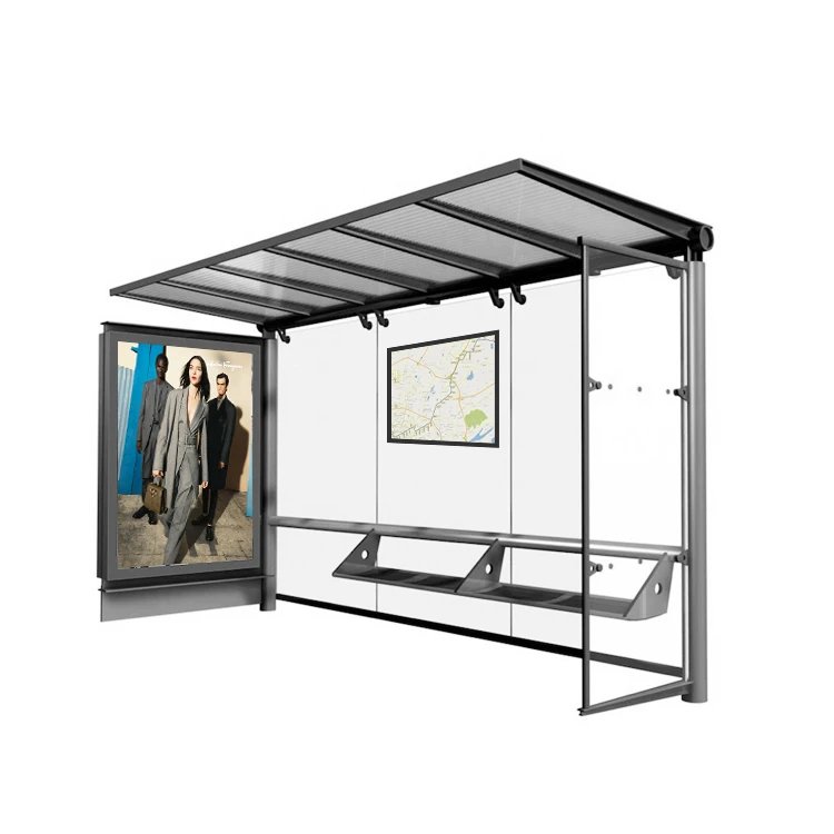 Outdoor Metal Bus Stop Shelter Canopy With Bench Seat - Buy Bus Stop ...