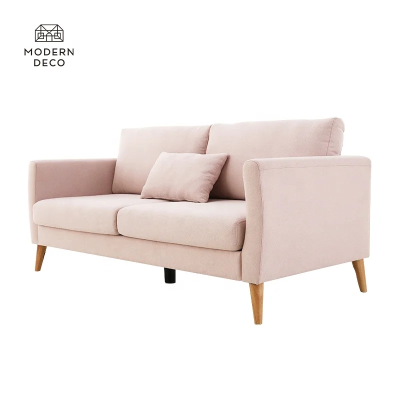 Fabric pink Sofa 3 Seater Upholstery Couch Modern Scandinave Green Grey Beige Cream Blue Armonia Sofa HN-041