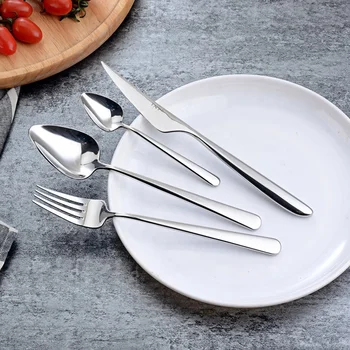 Custom High Stainless Steel Wedding Cutlery Set Luxury Silverware Including Steak Knife Spoon Unique Travel Wholesale Tableware