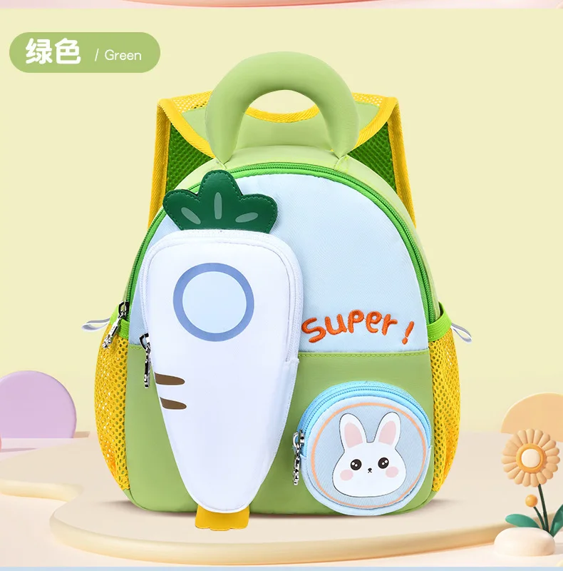 Ultra Lightweight Large Capacity Carrot School Backpack New Kindergarten Mochila Escolar with Ridge Load Reduction Protection