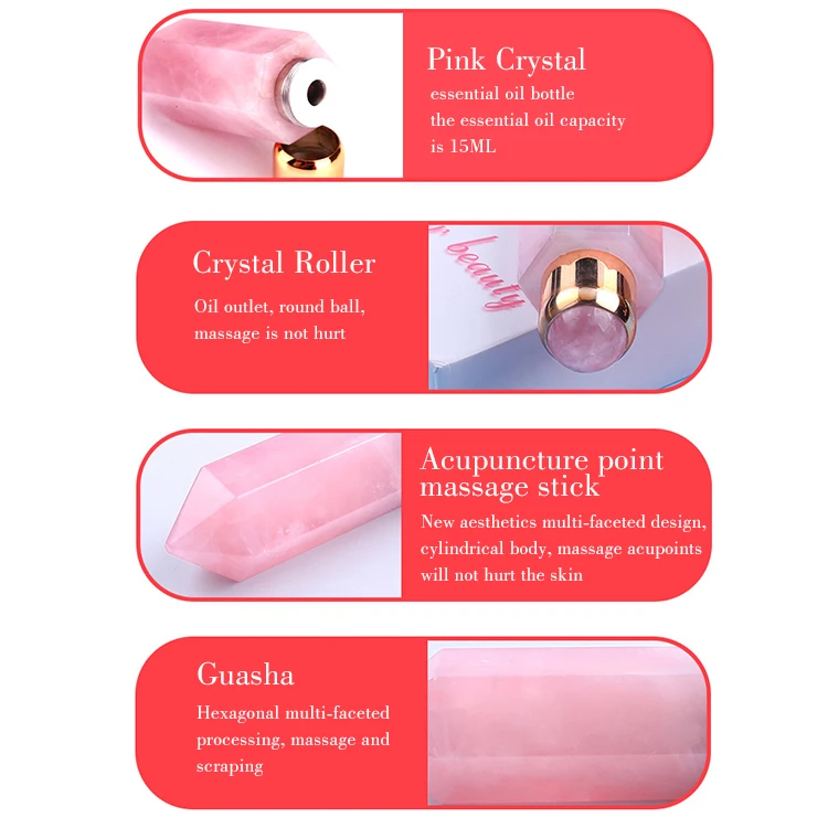 Fengshuisale 10 Ml Rollerball-Flaschen Mit Kristall-Edelsteinen – Nachfüllbar Für ätherische Öle, Inkl. EVA-Tasche