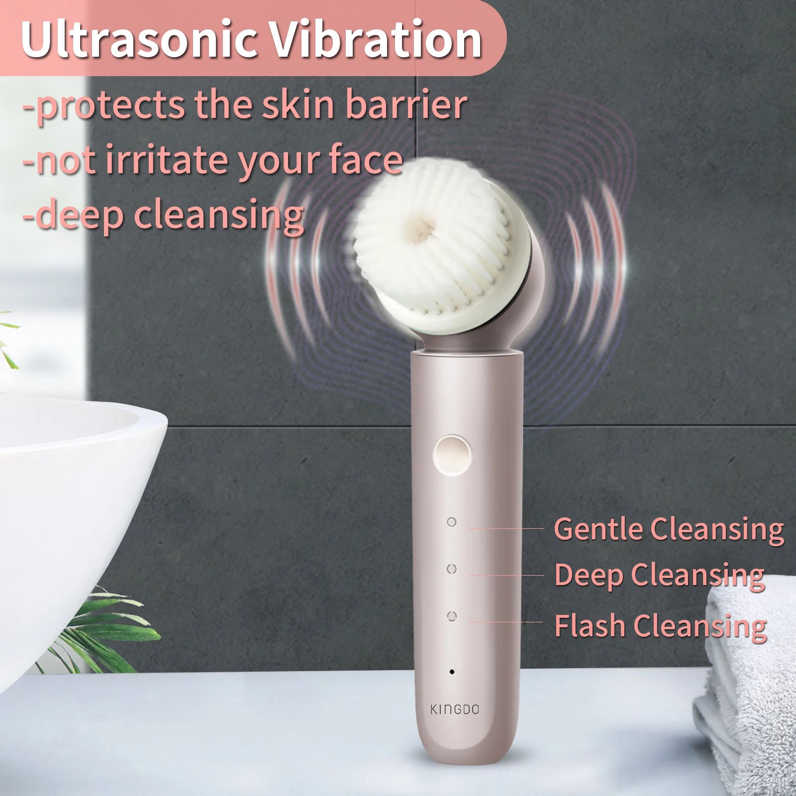 Waterproof Rechargeable Face Cleaning Massage Electric Spin Brush
